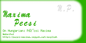 maxima pecsi business card